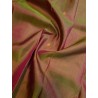 Pure Kanjivaram Silk Saree in Green Brown with Gold Zari Buttas & Red Border