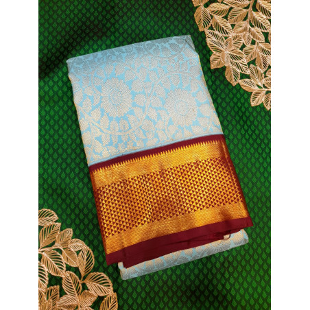 PS330 - PURE KANJIVARAM SILK SAREE - BLUE