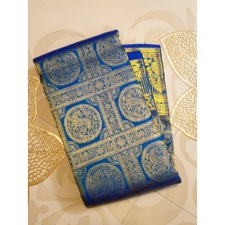 Royal Blue Gold Zari Woven Silk Saree | Premium Bridal & Festive Wear