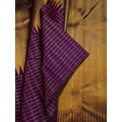 2G Pure Kanjivaram Silk Saree – Elegant Purple with Gold Zari Border