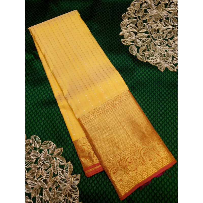 PS334 - PURE KANJIVARAM SILK SAREE - MUSTARD