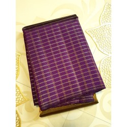 2G Pure Kanjivaram Silk Saree – Elegant Purple with Gold Zari Border