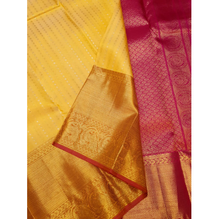PS334 - PURE KANJIVARAM SILK SAREE - MUSTARD