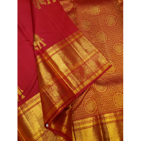 PS335 - PURE KANJIVARAM SILK SAREE - RED
