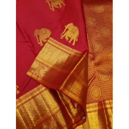 PS335 - PURE KANJIVARAM SILK SAREE - RED