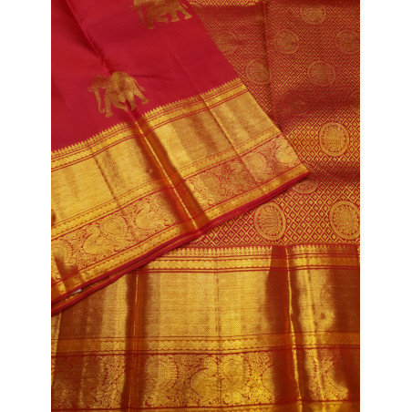 PS335 - PURE KANJIVARAM SILK SAREE - RED