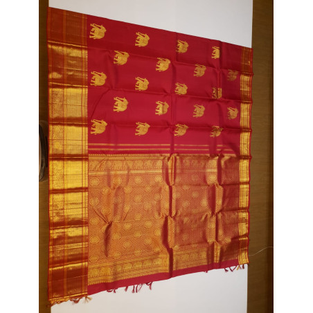 PS335 - PURE KANJIVARAM SILK SAREE - RED