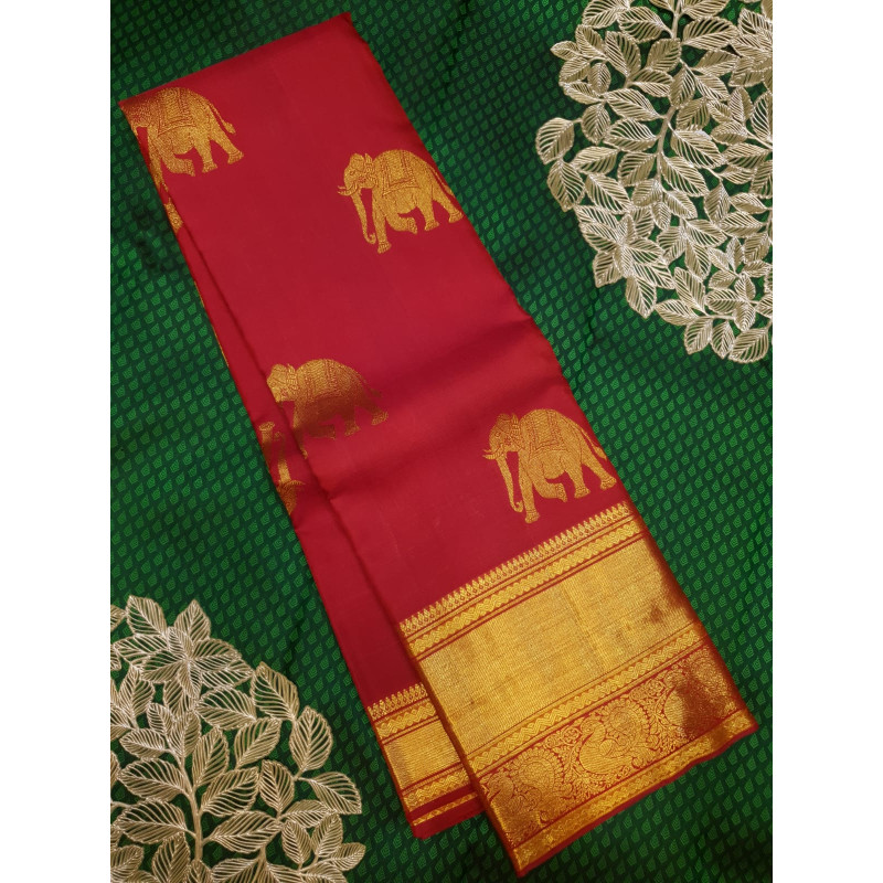 PS335 - PURE KANJIVARAM SILK SAREE - RED