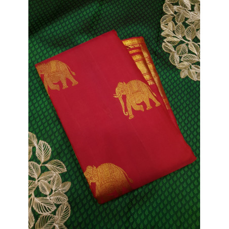 PS335 - PURE KANJIVARAM SILK SAREE - RED