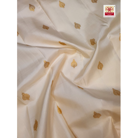PS337 - 2G PURE KANJIVARAM SILK SAREE - WHITE
