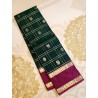 2G Kanjivaram Pure Silk Saree Green and Magenta with Gold Zari Border | Prahla Silks