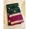 2G Kanjivaram Pure Silk Saree Green and Magenta with Gold Zari Border | Prahla Silks