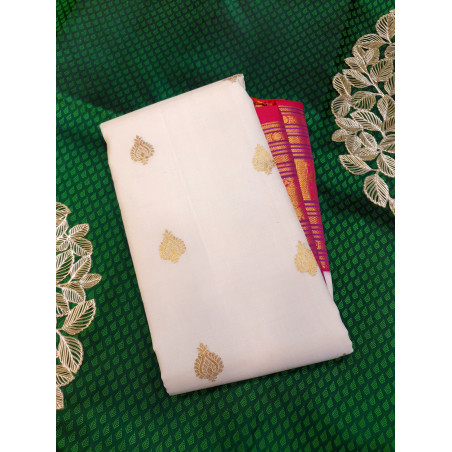 PS337 - 2G PURE KANJIVARAM SILK SAREE - WHITE