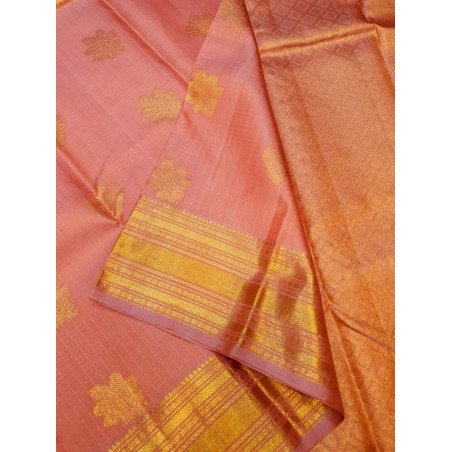 PS338 - PURE KANJIVARAM SILK SAREE - PEACH