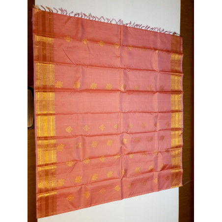 PS338 - PURE KANJIVARAM SILK SAREE - PEACH