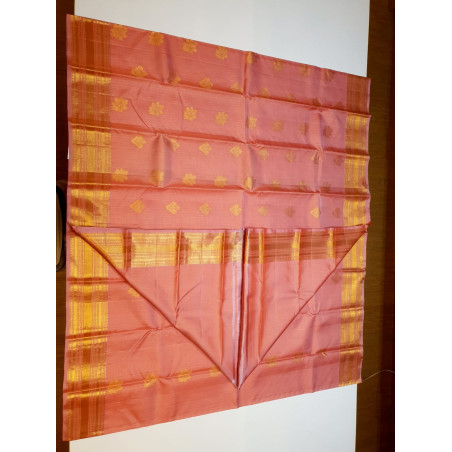 PS338 - PURE KANJIVARAM SILK SAREE - PEACH