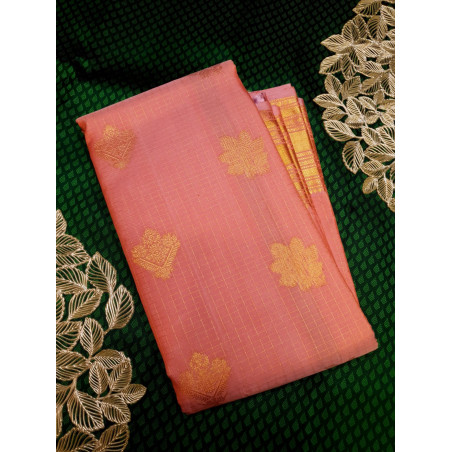 PS338 - PURE KANJIVARAM SILK SAREE - PEACH