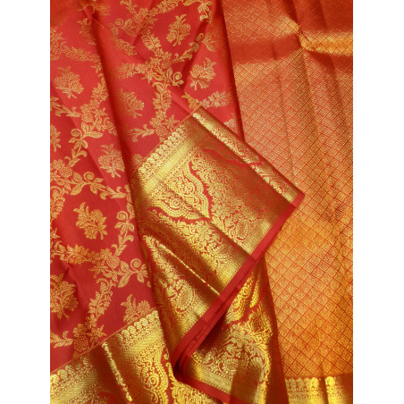 PS339 - PURE KANJIVARAM SILK SAREE - RED