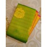 2G Pure Kanjivaram Silk Saree Green with Orange Pallakku Border | Traditional Bridal Wear | Prahla Silks