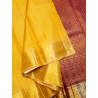 2G Pure Kanjivaram Silk Saree Mustard Yellow with Maroon Zari Border | Prahla Silks