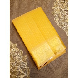 2G Pure Kanjivaram Silk Saree Mustard Yellow with Maroon Zari Border | Prahla Silks