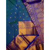 PS340 - PURE KANJIVARAM SILK SAREE - PEACOCK GREEN
