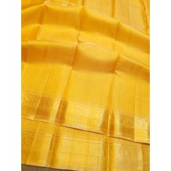 2G Pure Kanjivaram Silk Saree Mustard Yellow with Maroon Zari Border | Prahla Silks