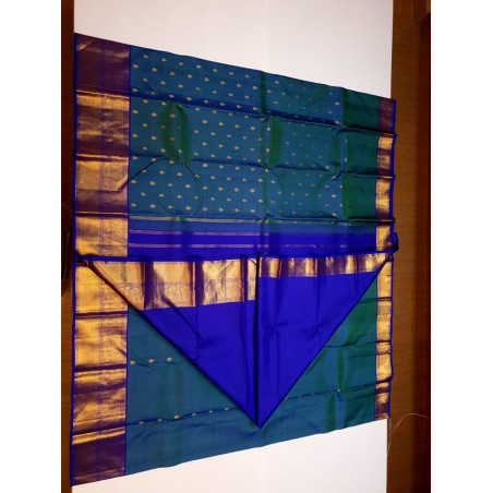 PS340 - PURE KANJIVARAM SILK SAREE - PEACOCK GREEN