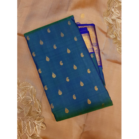PS340 - PURE KANJIVARAM SILK SAREE - PEACOCK GREEN