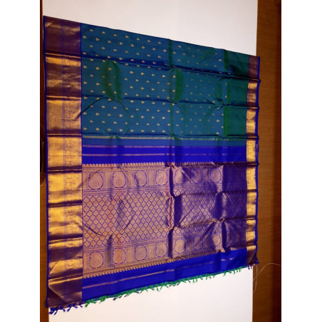 PS340 - PURE KANJIVARAM SILK SAREE - PEACOCK GREEN