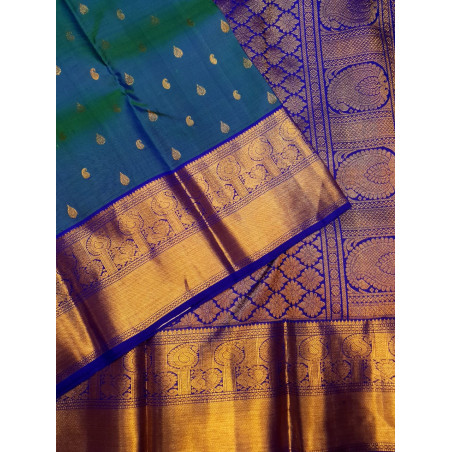 PS340 - PURE KANJIVARAM SILK SAREE - PEACOCK GREEN