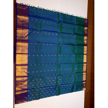 PS340 - PURE KANJIVARAM SILK SAREE - PEACOCK GREEN