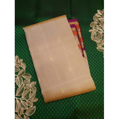 PS341 - 2G KORVAI KANJIVARAM SILKS SAREE - BEIGE