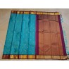 2G Pure Kanjivaram Silk Saree – Turquoise Blue with Majenta Gold Zari Border | Bridal Wear