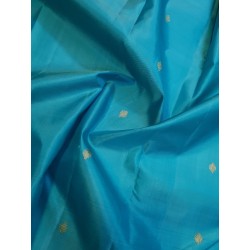 2G Pure Kanjivaram Silk Saree – Turquoise Blue with Majenta Gold Zari Border | Bridal Wear