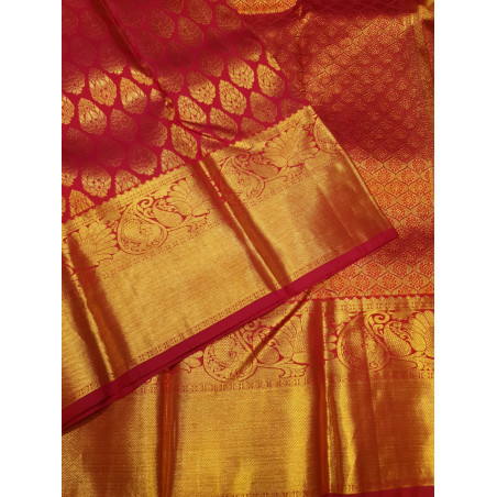 PS343 - PURE KANJIVARAM SILKS SAREE - CORAL PINK