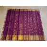 2G Pure Kanjivaram Silk Saree in Royal Purple with Gold Zari Border | Bridal Wedding Silk Saree