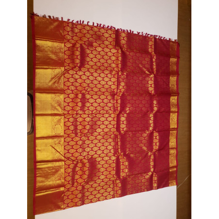 PS343 - PURE KANJIVARAM SILKS SAREE - CORAL PINK
