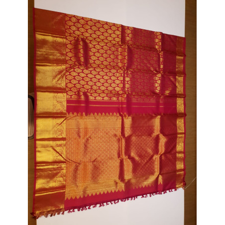 PS343 - PURE KANJIVARAM SILKS SAREE - CORAL PINK