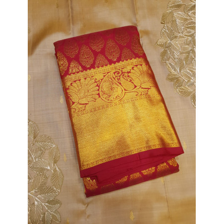 PS343 - PURE KANJIVARAM SILKS SAREE - CORAL PINK