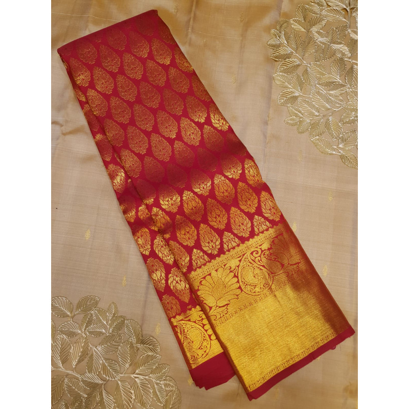 PS343 - PURE KANJIVARAM SILKS SAREE - CORAL PINK