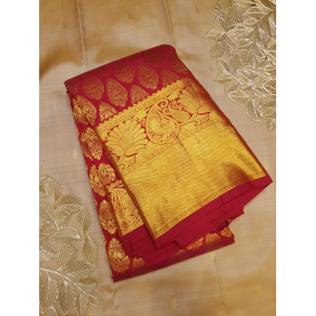 PS343 - PURE KANJIVARAM SILKS SAREE - CORAL PINK