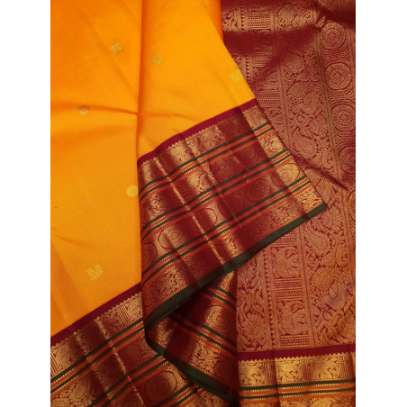 PS347 - PURE KANJIVARAM SILKS SAREE - YELLOW