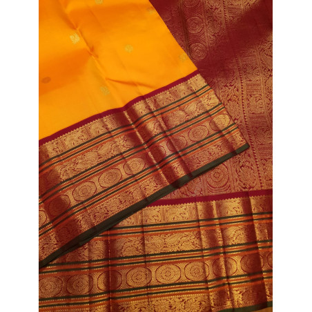 PS347 - PURE KANJIVARAM SILKS SAREE - YELLOW