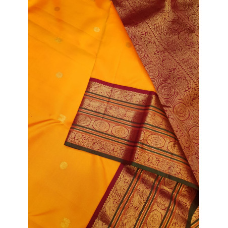 PS347 - PURE KANJIVARAM SILKS SAREE - YELLOW