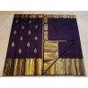 2G Pure Kanjivaram Silk Saree with Buttas and Grand Zari Border- Navy Blue | Prahla Silks