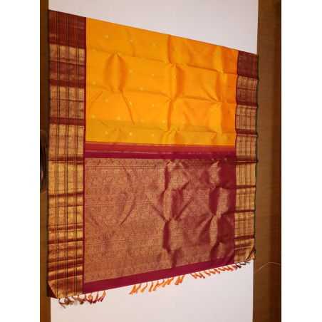 PS347 - PURE KANJIVARAM SILKS SAREE - YELLOW