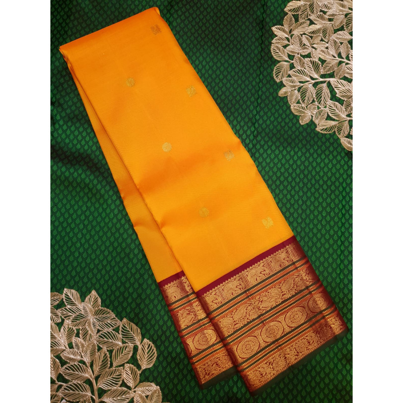 PS347 - PURE KANJIVARAM SILKS SAREE - YELLOW