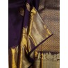 2G Pure Kanjivaram Silk Saree with Buttas and Grand Zari Border- Navy Blue | Prahla Silks