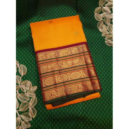 PS347 - PURE KANJIVARAM SILKS SAREE - YELLOW